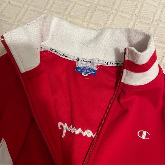 Red and white Champion track jacket - Picture 6 of 7